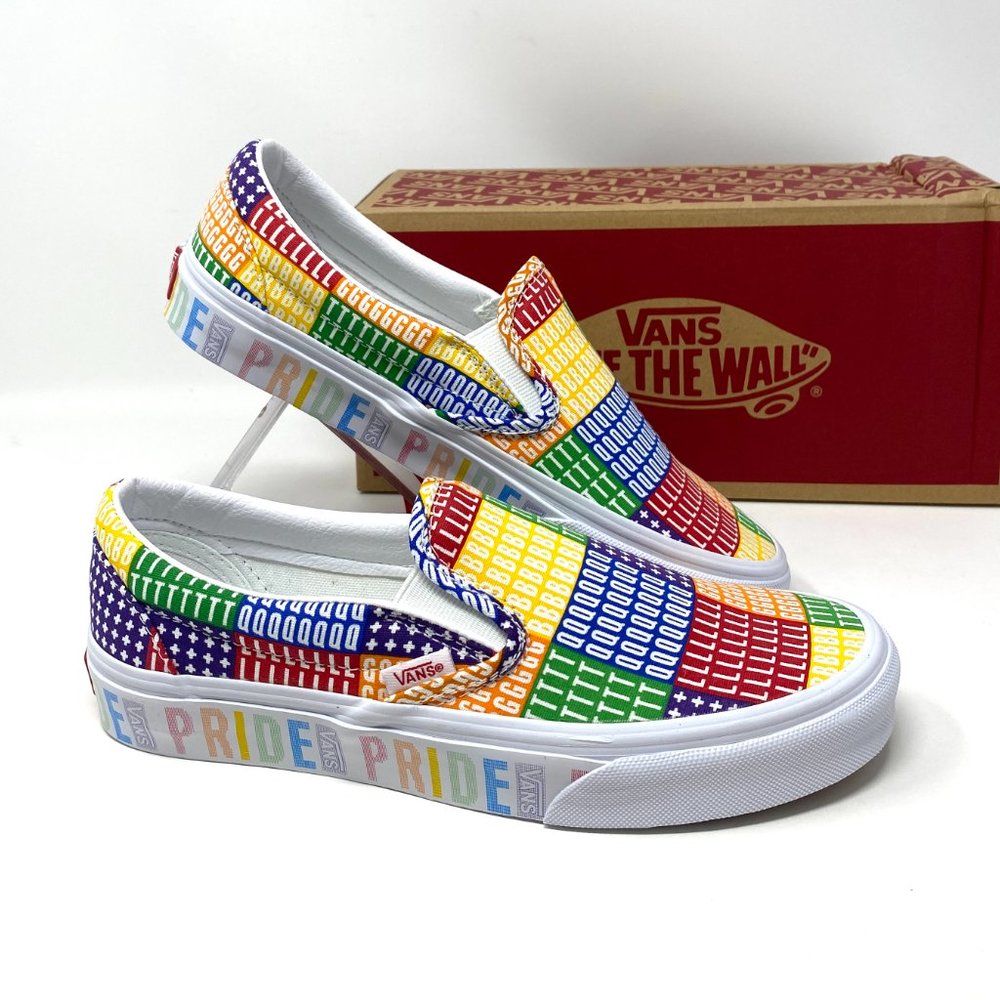 VANS Classic Slip On Men's PRIDE LGBTQ+ Multicolor Rainbow Low Top VN0A33TB3WJ - Picture 8 of 10